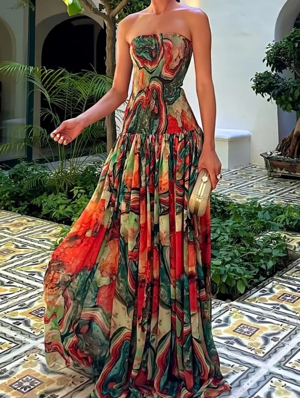 Clothh Spring Dresses | Womens Spring Summer Flared Hem Gown Dress Soft Fabric ...